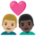 Couple With Heart: Man, Man, Medium-light Skin Tone, Dark Skin Tone Emoji Copy Paste ― 👨🏼‍❤️‍👨🏿 - google-android