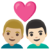 Couple With Heart: Man, Man, Medium-light Skin Tone, Light Skin Tone Emoji Copy Paste ― 👨🏼‍❤️‍👨🏻 - google-android