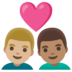Couple With Heart: Man, Man, Medium-light Skin Tone, Medium Skin Tone Emoji Copy Paste ― 👨🏼‍❤️‍👨🏽 - google-android