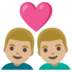 Couple With Heart: Man, Man, Medium-light Skin Tone Emoji Copy Paste ― 👨🏼‍❤️‍👨🏼 - google-android