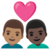 Couple With Heart: Man, Man, Medium Skin Tone, Dark Skin Tone Emoji Copy Paste ― 👨🏽‍❤️‍👨🏿 - google-android