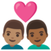 Couple With Heart: Man, Man, Medium Skin Tone, Medium-dark Skin Tone Emoji Copy Paste ― 👨🏽‍❤️‍👨🏾 - google-android