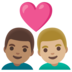 Couple With Heart: Man, Man, Medium Skin Tone, Medium-light Skin Tone Emoji Copy Paste ― 👨🏽‍❤️‍👨🏼 - google-android
