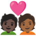 Couple With Heart: Person, Person, Dark Skin Tone, Medium-dark Skin Tone Emoji Copy Paste ― 🧑🏿‍❤️‍🧑🏾 - google-android
