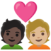 Couple With Heart: Person, Person, Dark Skin Tone, Medium-light Skin Tone Emoji Copy Paste ― 🧑🏿‍❤️‍🧑🏼 - google-android