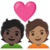 Couple With Heart: Person, Person, Dark Skin Tone, Medium Skin Tone Emoji Copy Paste ― 🧑🏿‍❤️‍🧑🏽 - google-android