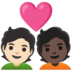 Couple With Heart: Person, Person, Light Skin Tone, Dark Skin Tone Emoji Copy Paste ― 🧑🏻‍❤️‍🧑🏿 - google-android
