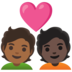 Couple With Heart: Person, Person, Medium-dark Skin Tone, Dark Skin Tone Emoji Copy Paste ― 🧑🏾‍❤️‍🧑🏿 - google-android