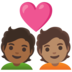 Couple With Heart: Person, Person, Medium-dark Skin Tone, Medium Skin Tone Emoji Copy Paste ― 🧑🏾‍❤️‍🧑🏽 - google-android