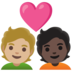 Couple With Heart: Person, Person, Medium-light Skin Tone, Dark Skin Tone Emoji Copy Paste ― 🧑🏼‍❤️‍🧑🏿 - google-android