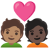 Couple With Heart: Person, Person, Medium Skin Tone, Dark Skin Tone Emoji Copy Paste ― 🧑🏽‍❤️‍🧑🏿 - google-android