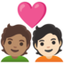 Couple With Heart: Person, Person, Medium Skin Tone, Light Skin Tone Emoji Copy Paste ― 🧑🏽‍❤️‍🧑🏻 - google-android