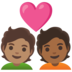 Couple With Heart: Person, Person, Medium Skin Tone, Medium-dark Skin Tone Emoji Copy Paste ― 🧑🏽‍❤️‍🧑🏾 - google-android