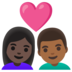 Couple With Heart: Woman, Man, Dark Skin Tone, Medium-dark Skin Tone Emoji Copy Paste ― 👩🏿‍❤️‍👨🏾 - google-android