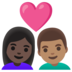 Couple With Heart: Woman, Man, Dark Skin Tone, Medium Skin Tone Emoji Copy Paste ― 👩🏿‍❤️‍👨🏽 - google-android