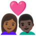 Couple With Heart: Woman, Man, Medium-dark Skin Tone, Dark Skin Tone Emoji Copy Paste ― 👩🏾‍❤️‍👨🏿 - google-android
