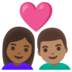 Couple With Heart: Woman, Man, Medium-dark Skin Tone, Medium Skin Tone Emoji Copy Paste ― 👩🏾‍❤️‍👨🏽 - google-android