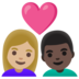 Couple With Heart: Woman, Man, Medium-light Skin Tone, Dark Skin Tone Emoji Copy Paste ― 👩🏼‍❤️‍👨🏿 - google-android