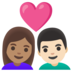 Couple With Heart: Woman, Man, Medium Skin Tone, Light Skin Tone Emoji Copy Paste ― 👩🏽‍❤️‍👨🏻 - google-android