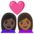 Couple With Heart: Woman, Woman, Dark Skin Tone, Medium-dark Skin Tone Emoji Copy Paste ― 👩🏿‍❤️‍👩🏾 - google-android