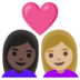 Couple With Heart: Woman, Woman, Dark Skin Tone, Medium-light Skin Tone Emoji Copy Paste ― 👩🏿‍❤️‍👩🏼 - google-android