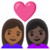 Couple With Heart: Woman, Woman, Medium-dark Skin Tone, Dark Skin Tone Emoji Copy Paste ― 👩🏾‍❤️‍👩🏿 - google-android