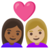 Couple With Heart: Woman, Woman, Medium-dark Skin Tone, Medium-light Skin Tone Emoji Copy Paste ― 👩🏾‍❤️‍👩🏼 - google-android