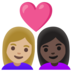 Couple With Heart: Woman, Woman, Medium-light Skin Tone, Dark Skin Tone Emoji Copy Paste ― 👩🏼‍❤️‍👩🏿 - google-android