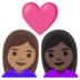 Couple With Heart: Woman, Woman, Medium Skin Tone, Dark Skin Tone Emoji Copy Paste ― 👩🏽‍❤️‍👩🏿 - google-android