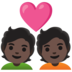 Couple With Heart: Dark Skin Tone Emoji Copy Paste ― 💑🏿 - google-android