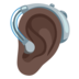 Ear With Hearing Aid: Dark Skin Tone Emoji Copy Paste ― 🦻🏿 - google-android