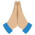 Folded Hands: Medium-light Skin Tone Emoji Copy Paste ― 🙏🏼 - google-android