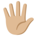 Hand With Fingers Splayed: Medium-light Skin Tone Emoji Copy Paste ― 🖐🏼 - google-android