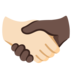 Handshake: Light Skin Tone, Dark Skin Tone Emoji Copy Paste ― 🫱🏻‍🫲🏿 - google-android