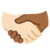 Handshake: Light Skin Tone, Medium-dark Skin Tone Emoji Copy Paste ― 🫱🏻‍🫲🏾 - google-android