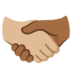 Handshake: Medium-light Skin Tone, Medium-dark Skin Tone Emoji Copy Paste ― 🫱🏼‍🫲🏾 - google-android