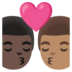 Kiss: Man, Man, Dark Skin Tone, Medium Skin Tone Emoji Copy Paste ― 👨🏿‍❤️‍💋‍👨🏽 - google-android