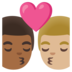 Kiss: Man, Man, Medium-dark Skin Tone, Medium-light Skin Tone Emoji Copy Paste ― 👨🏾‍❤️‍💋‍👨🏼 - google-android