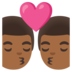 Kiss: Man, Man, Medium-dark Skin Tone Emoji Copy Paste ― 👨🏾‍❤️‍💋‍👨🏾 - google-android