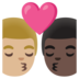 Kiss: Man, Man, Medium-light Skin Tone, Dark Skin Tone Emoji Copy Paste ― 👨🏼‍❤️‍💋‍👨🏿 - google-android