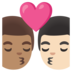 Kiss: Man, Man, Medium Skin Tone, Light Skin Tone Emoji Copy Paste ― 👨🏽‍❤️‍💋‍👨🏻 - google-android