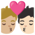 Kiss: Person, Person, Medium-light Skin Tone, Light Skin Tone Emoji Copy Paste ― 🧑🏼‍❤️‍💋‍🧑🏻 - google-android