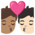 Kiss: Person, Person, Medium Skin Tone, Light Skin Tone Emoji Copy Paste ― 🧑🏽‍❤️‍💋‍🧑🏻 - google-android