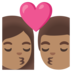 Kiss: Woman, Man, Medium Skin Tone Emoji Copy Paste ― 👩🏽‍❤️‍💋‍👨🏽 - google-android