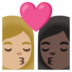 Kiss: Woman, Woman, Medium-light Skin Tone, Dark Skin Tone Emoji Copy Paste ― 👩🏼‍❤️‍💋‍👩🏿 - google-android