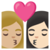Kiss: Woman, Woman, Medium-light Skin Tone, Light Skin Tone Emoji Copy Paste ― 👩🏼‍❤️‍💋‍👩🏻 - google-android