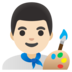 Man Artist: Light Skin Tone Emoji Copy Paste ― 👨🏻‍🎨 - google-android