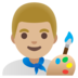 Man Artist: Medium-light Skin Tone Emoji Copy Paste ― 👨🏼‍🎨 - google-android