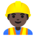Man Construction Worker: Dark Skin Tone Emoji Copy Paste ― 👷🏿‍♂ - google-android