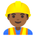 Man Construction Worker: Medium-dark Skin Tone Emoji Copy Paste ― 👷🏾‍♂ - google-android